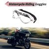 Motorcycle 1 Pc Clear Lens Goggles White Silver Tone Frame PU Sponge