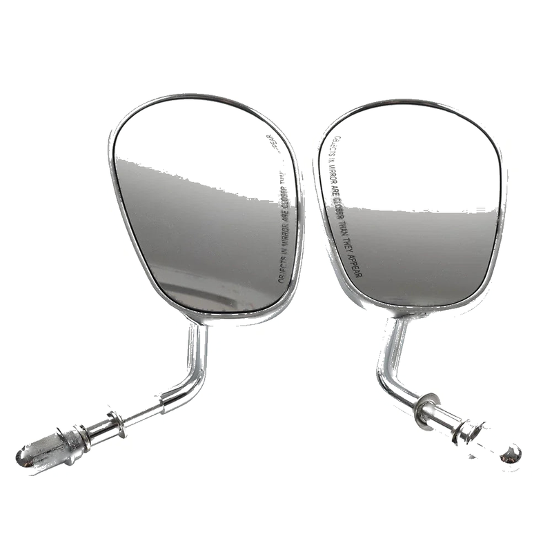 Harley Electra Glide Teardrop Short Stem Chrome Side Mirrors