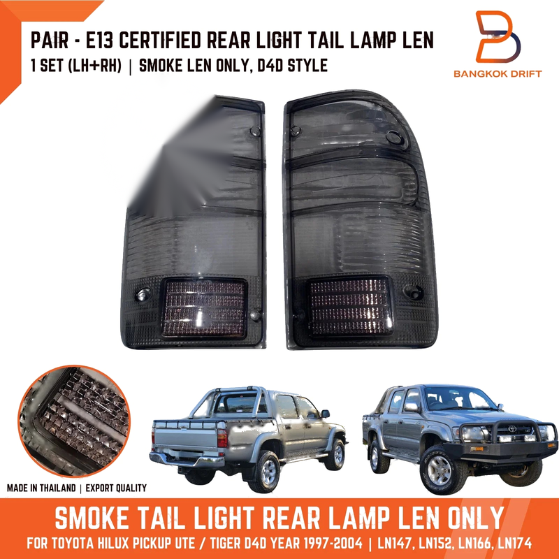 Toyota Hilux Ute D4D SR5 Smoke Tail Light Lenses (1997-2004)