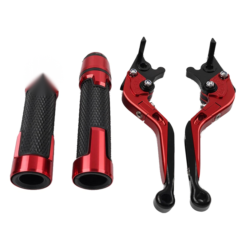 BMW S1000R S1000RR Red Extendable Brake Clutch Lever Grip Set (2010-2023)