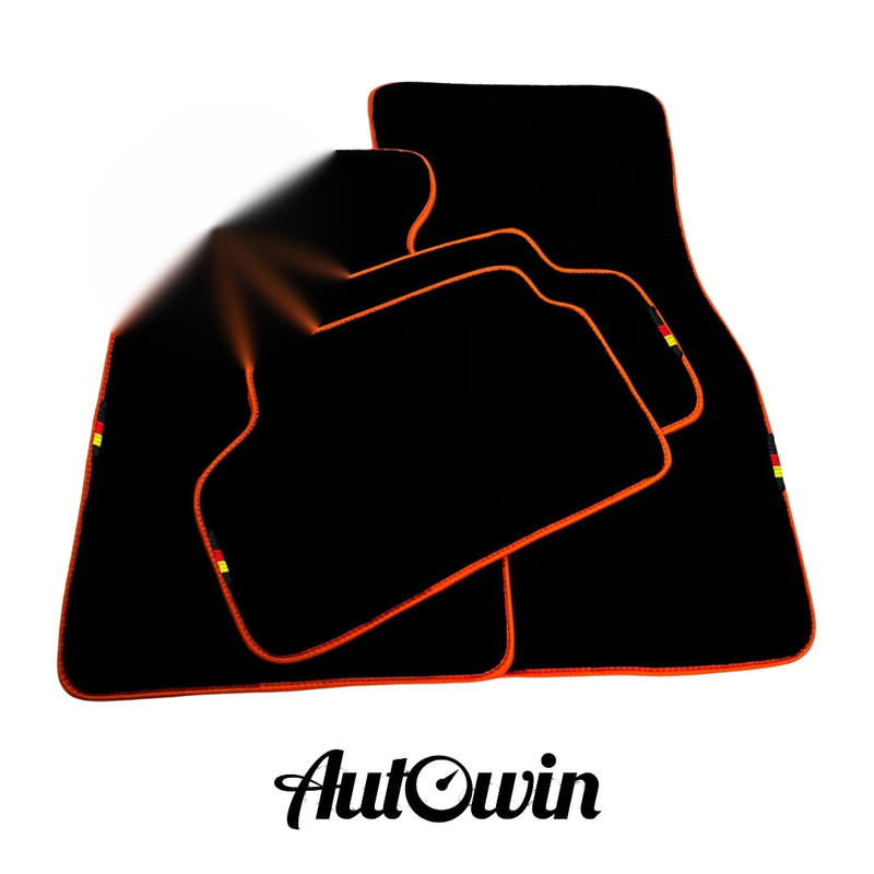 BMW 3 Series E46 Coupe 1999-2005 with Orange Trim AutoWin Black Floor Mats