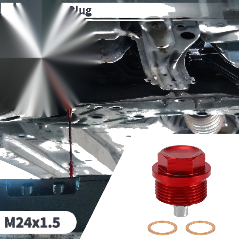 Car, Motorcycle, Boat Red Set M24x1.5 Engine Oil Drain Plug with Gasket