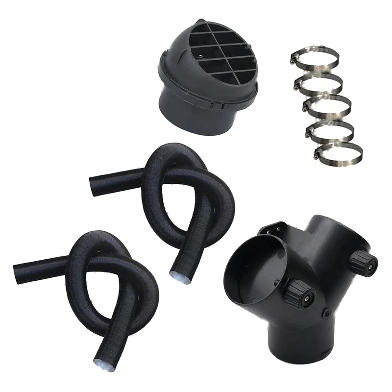 Diesel Heater 75mm Pipe-Ducting Y Piece + Vent + Hose Clip