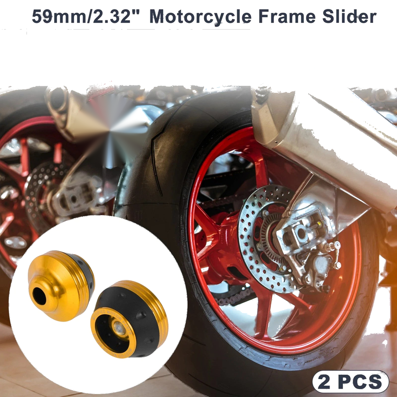Motorcycle Slider Frame 15mm 2 x Gold Tone