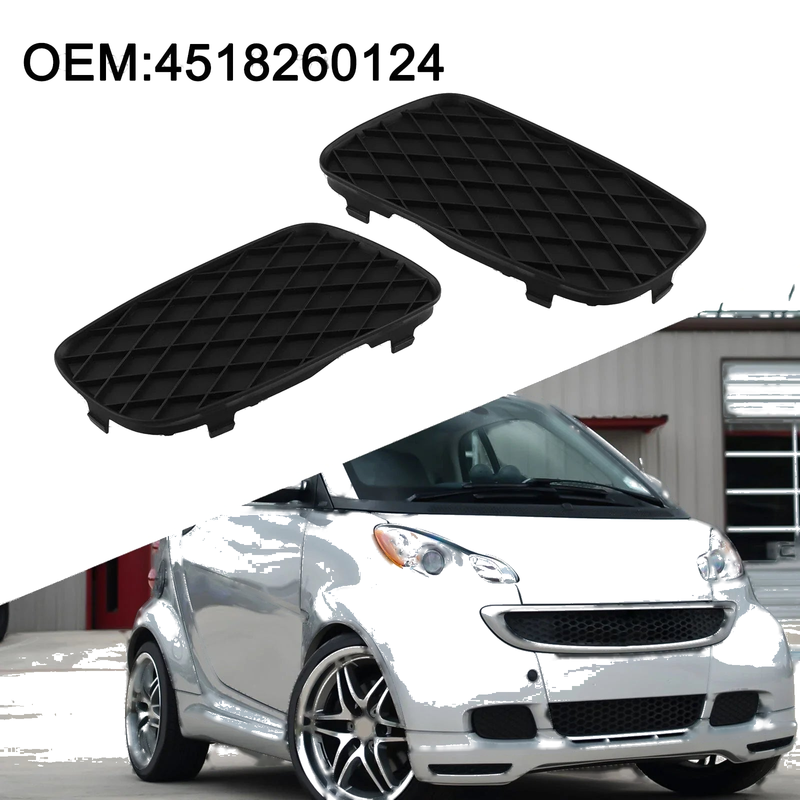 Smart Fortwo 2 x Front Lower Bumper Grille Fog Lamp Cover (2008–2012)