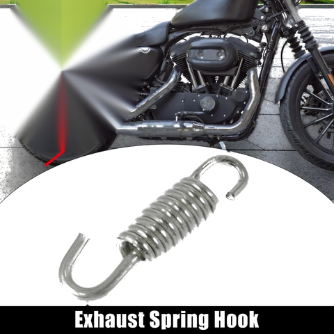 Motorcycles Exhaust Pipe Spring Hook 40mm 1.57" Stainless Steel Silver Tone