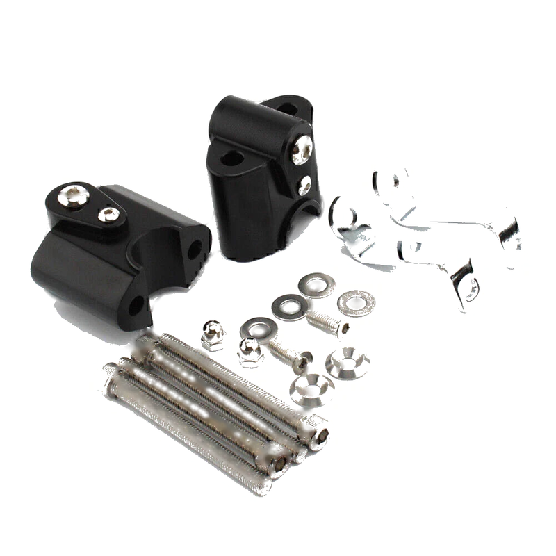 BMW R 18 Classic Black Handlebar Risers Lift Clamp Adapters (2022-2023)