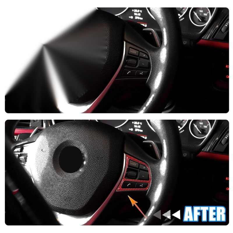 BMW 3 4 Series GT Steering Wheel Cover Trim Stickers Red (2014-2019)