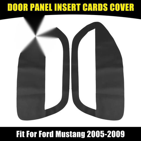 Ford Mustang Black Microfiber Leather Door Panel Insert Covers