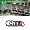 Oil Seal 38x46x5.5mm Seal Ring FKM Rubber Brown 5 Pcs