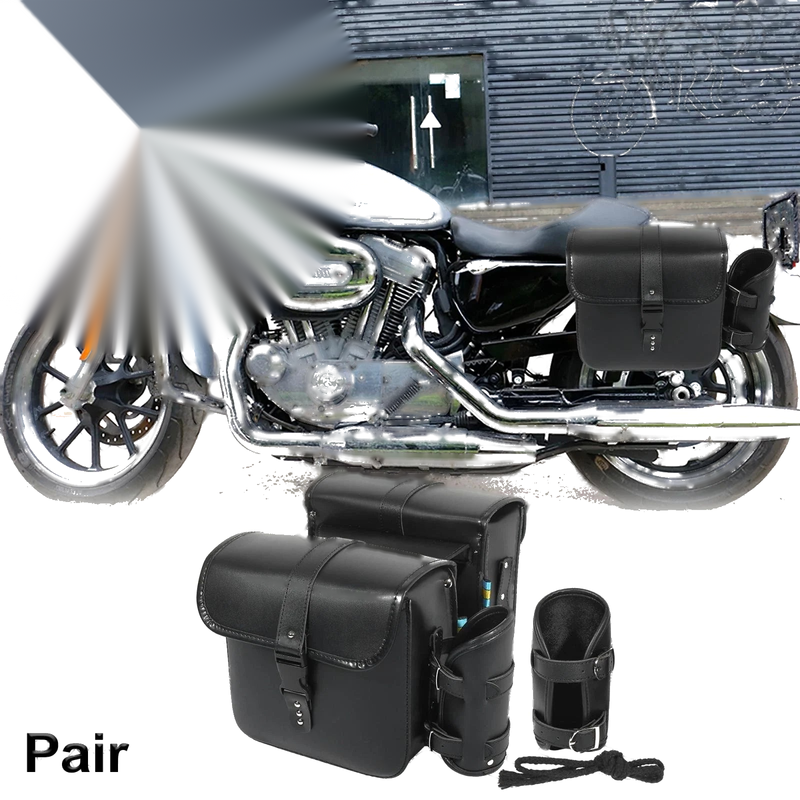 2 x Saddlebag Side Bags Tool Bags Cycling Luggage Faux Leather