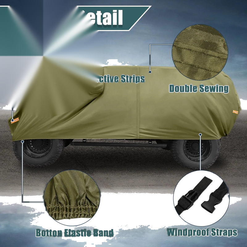 Jeep Wrangler JK JL 2-Door (2007-2021) Waterproof Dark Green SUV Car Cover