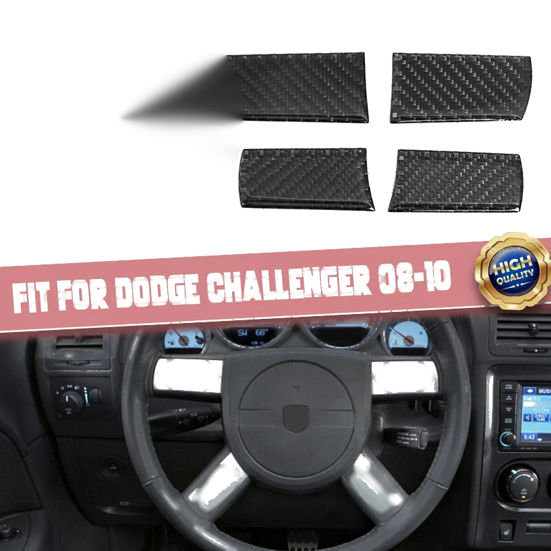 Dodge Challenger Carbon Fiber Steering Wheel Button Cover Trim (2008-2010)