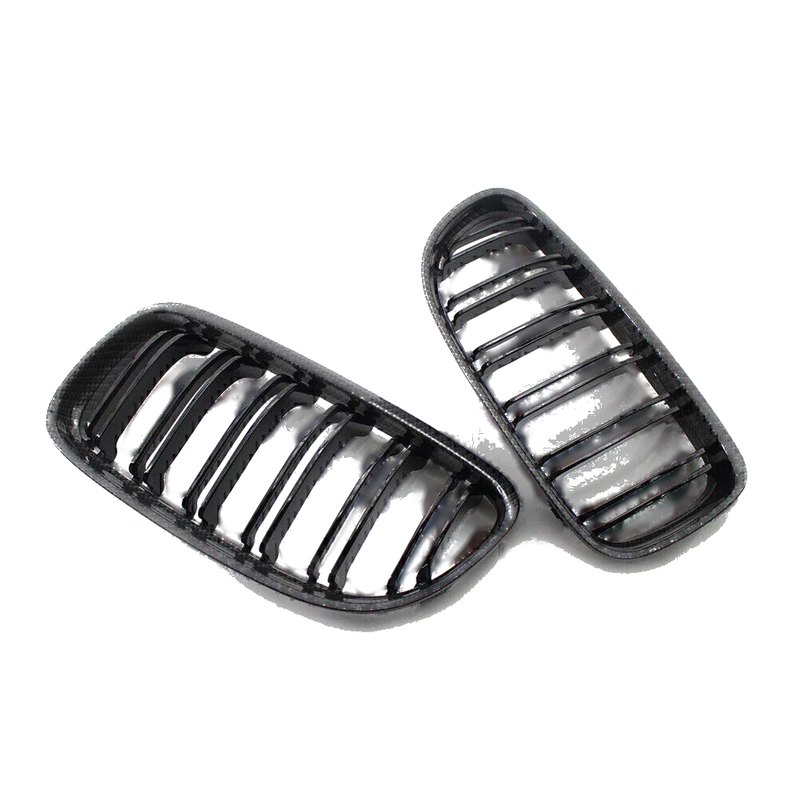 BMW E90 E91 325i 328i 335i Carbo & Black Double Slat Front Kidney Grille (09-12)
