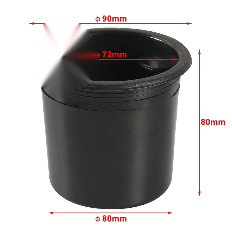 RVs, Boats, Yachts, & Cars - Water Drink Holder Black Recessed Cup Holder