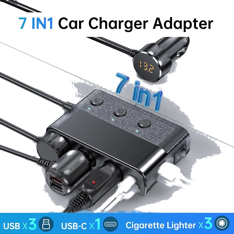 128W Car Charger 12V-24V 3.6A 5V On/off USB Electronics Fast Charger