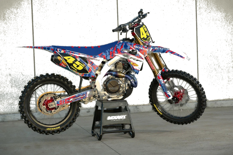 Honda CRF 80 (2004-2010) HAWK Style Stickers Custom Graphics Full Kit