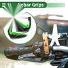 Motorcycle Handlebar Rubber Diamond Pattern Green Hand Grips Cover Kit