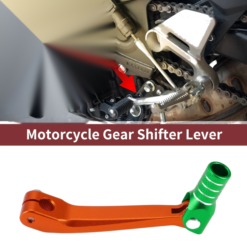 Honda CRF150F 03-17 - Orange Green Silver Tone Shifter Lever