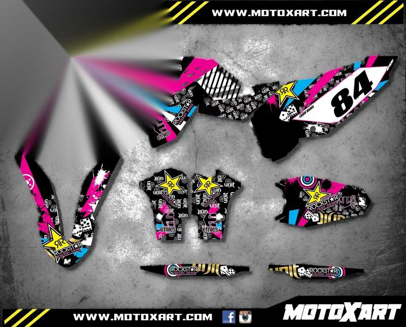 KTM SX (2007-2010) Decals Stickers Custom Graphic Kit RUSH STYLE