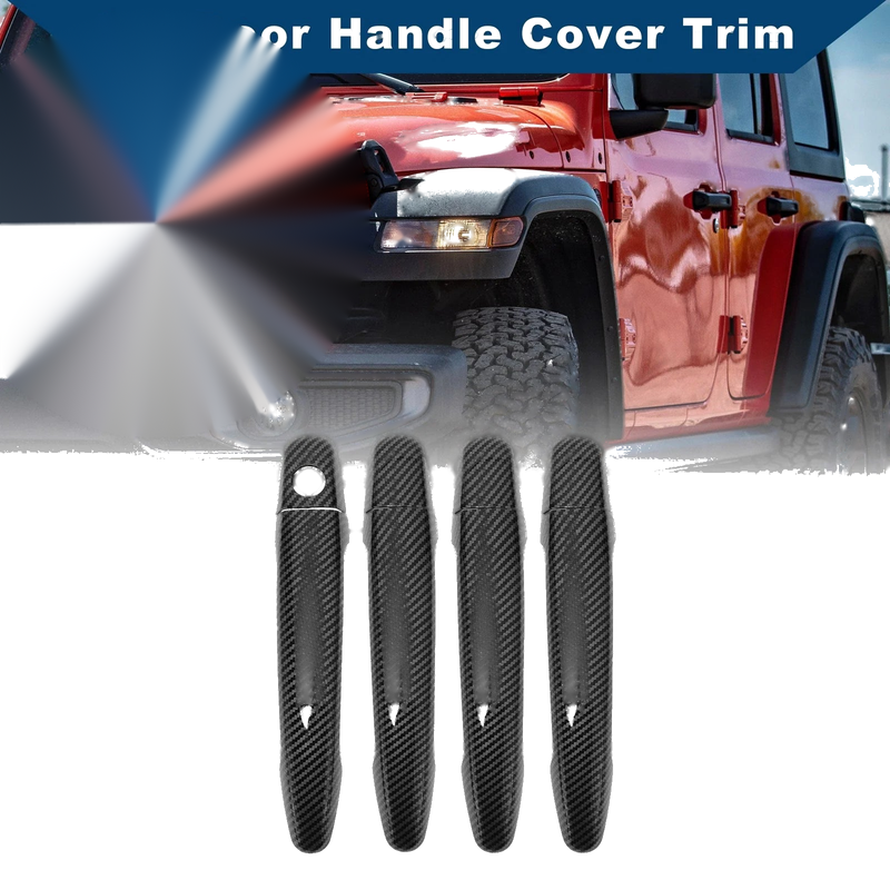 Toyota Camry Car Door Handle Cover Trim Carbon Fiber Black (2007–2011)