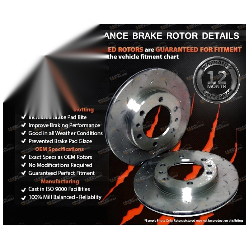 Prado KZJ95,RZJ95,VZJ95 Rear Disc Rotors & Pads Slotted Drilled (1996–2002)