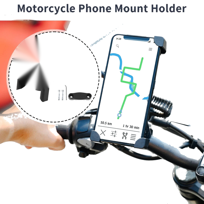 Motorcycle Phone Mount Holder Aluminum Alloy 4\"-6.5\"