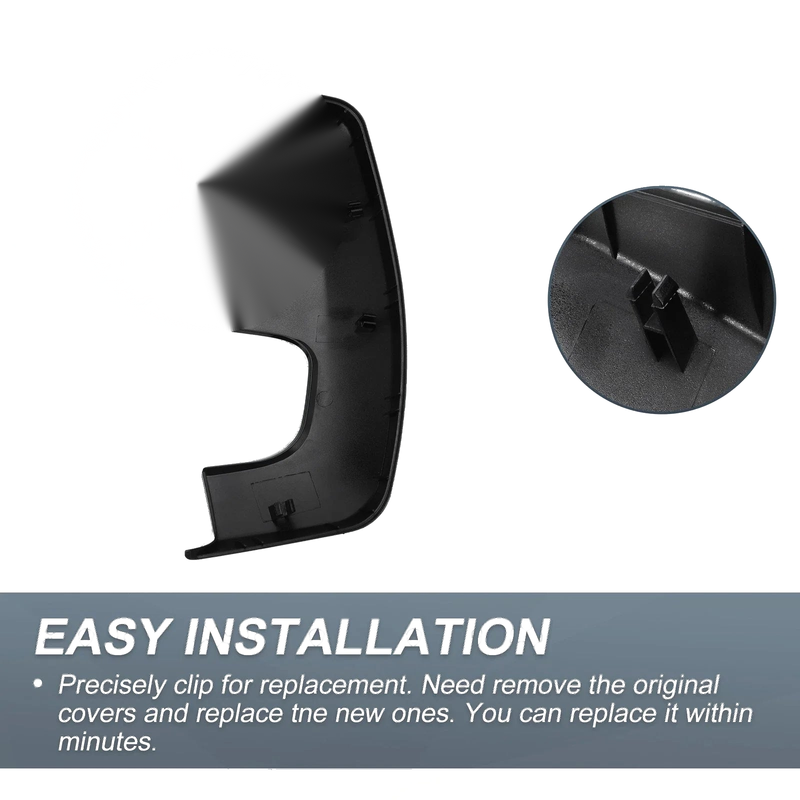 Ford Transit Custom Right Rearview Mirror Cover Cap Gloss Black (2012-2023)