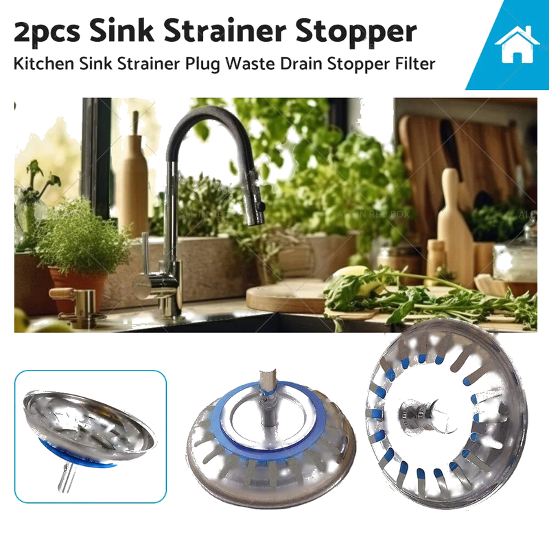 Stainless Steel Kitchen Sink Strainer Plug Waste Drain Stopper