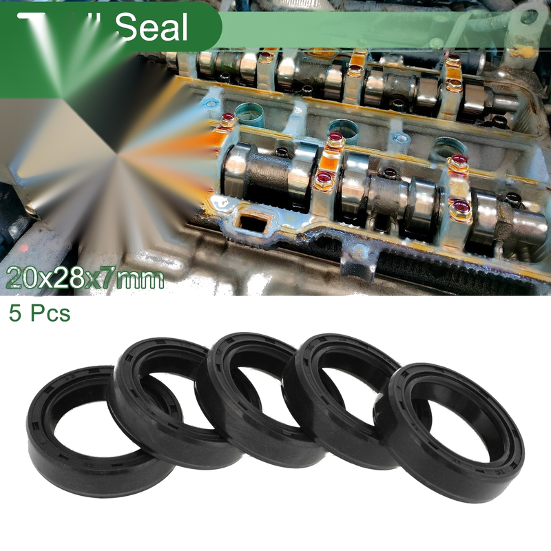 Oil Seal 20x28x7mm Black 5 Pcs