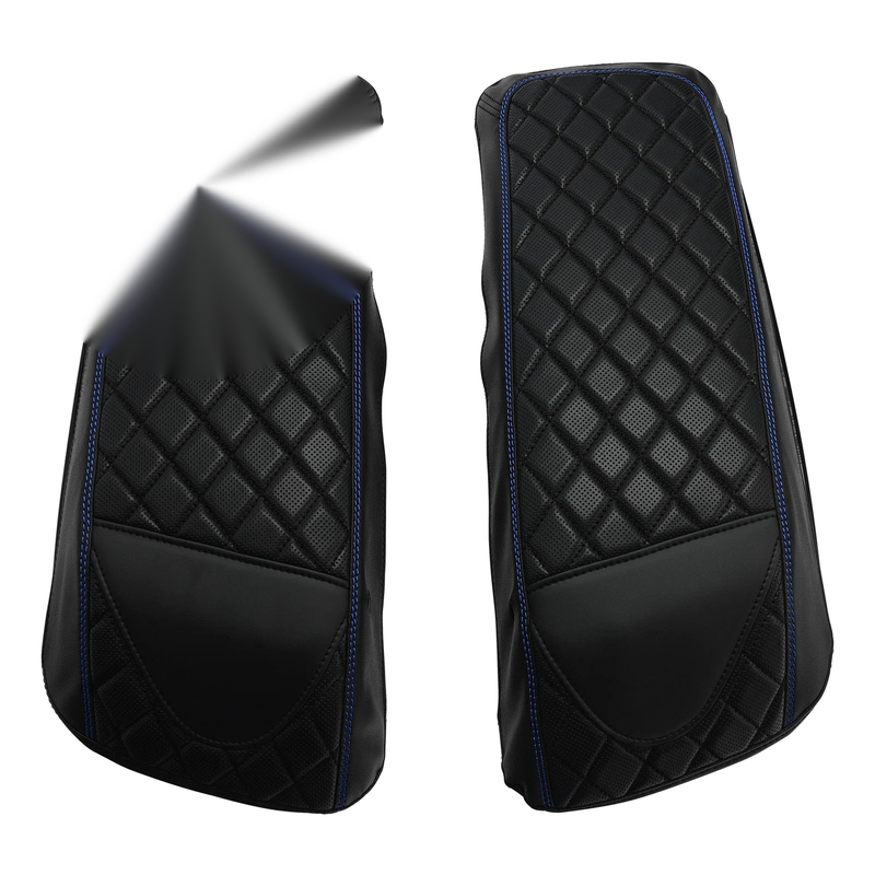 Harley Street Glide Saddlebag Lid Covers Black Blue (2014-2023)