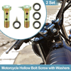 Motorcycle 2 x M8x1 32mm Motorcycle 6 Hole Hollow Bolts Screws with Washer