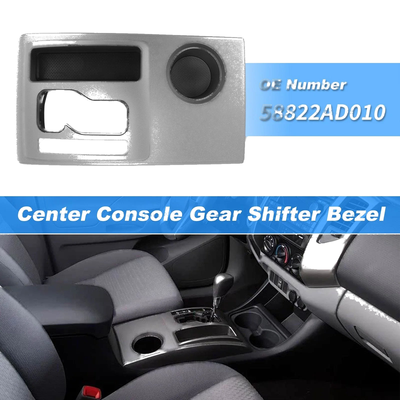 Toyota Tacoma 2005–2015 Gear Shifter Bezel Panel Cover Silver Tone