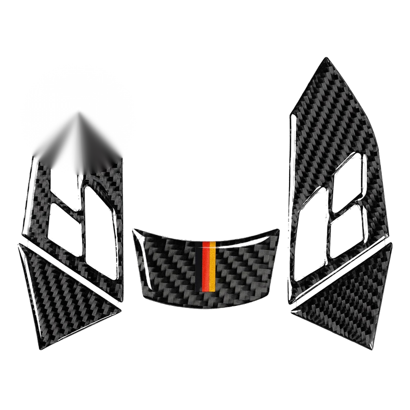 BMW 5 Series 5 Pcs Carbon Fiber Steering Wheel Cover Trim (2003-2010)