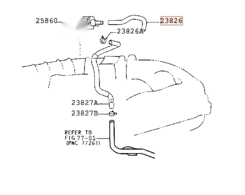 Toyota Camry Fuel Vapor Feed Hose No.1