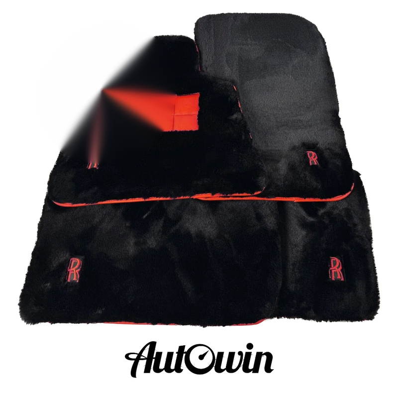Rolls Royce Phantom Sedan - Red Leather Sheepskin Floor Mats