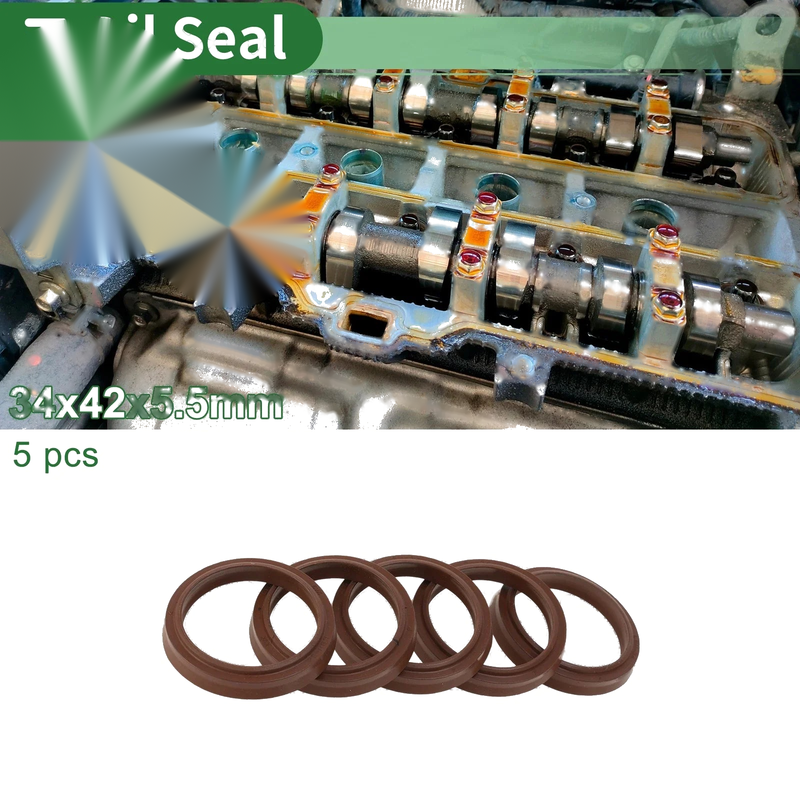 MakeModel Oil Seal 34x42x5.5mm Brown 5 Pcs