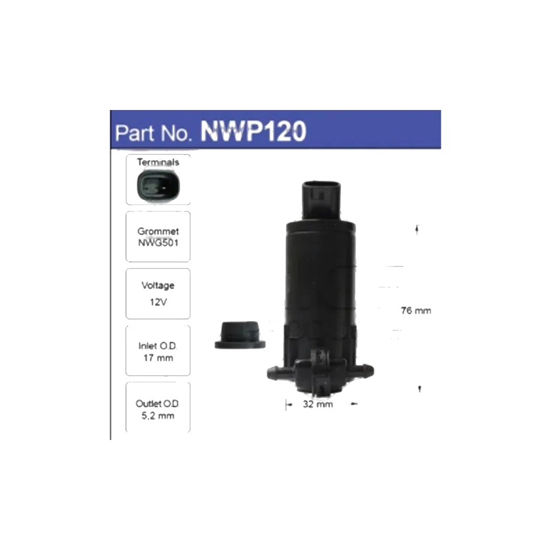 Toyota Prius Hybrid ZVW50R Washer Pump Front/Rear (2015–2019)