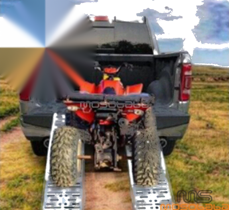 Motorcycle ATV UTV Lawn Mower Truck 7.5 ft Aluminum Foldable Loading Ramp