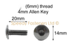 Vis M6 20mm Fork Cylindrical-Head Screw