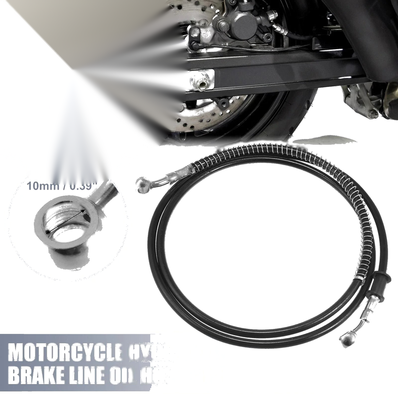 Brake Line 10mm Motorcycle Hydraulic Oil Hose Pipe Stainless Steel Black