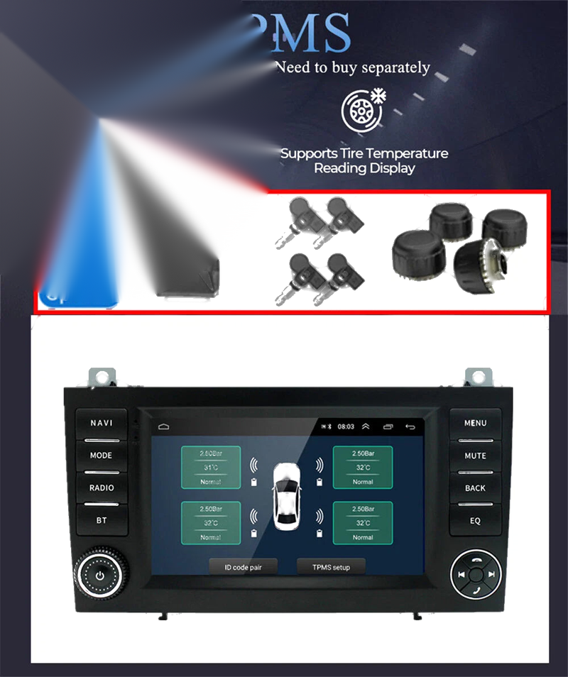 Benz SLK-Class 7" Android 13 Car Stereo GPS Navigation (2004-2010)