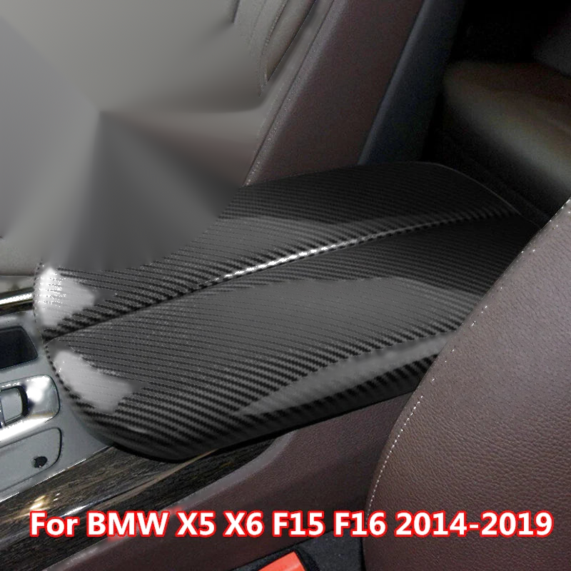 BMW X5 X6 Carbon Fiber Center Console Armrest Box Cover Trim (2014–2019)