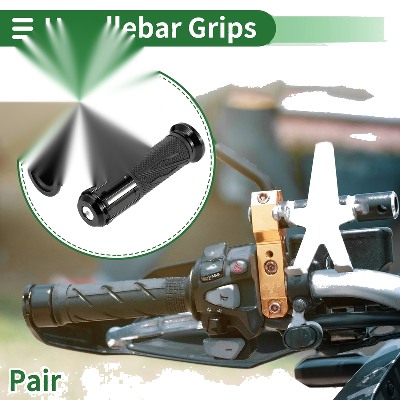 Motorcycle 7/8" 22mm Handlebar End Grip Aluminum Black
