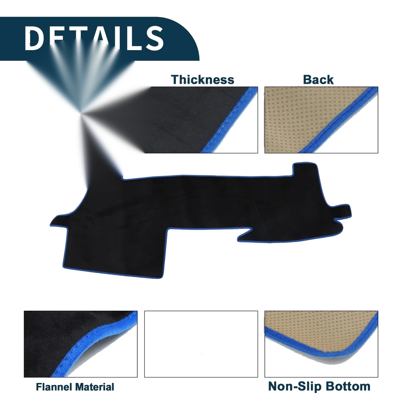 Toyota Mark X Sun Protector Pad Black Blue Dashboard Cover Mat (2004-2023)