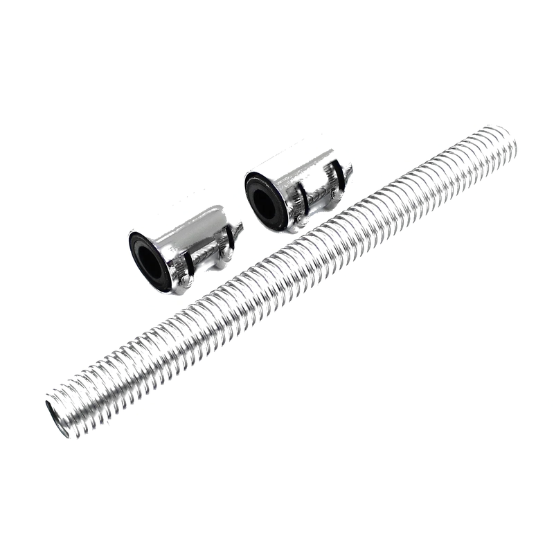 Car 24" Flexible Chrome Stainless Steel Radiator Hose & End Cap