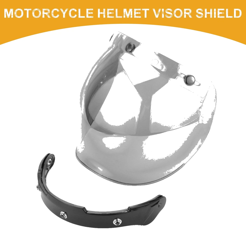 Universal Motorcycle Helmet Anti-UV Silver Tone Black 1pc Visor Shield