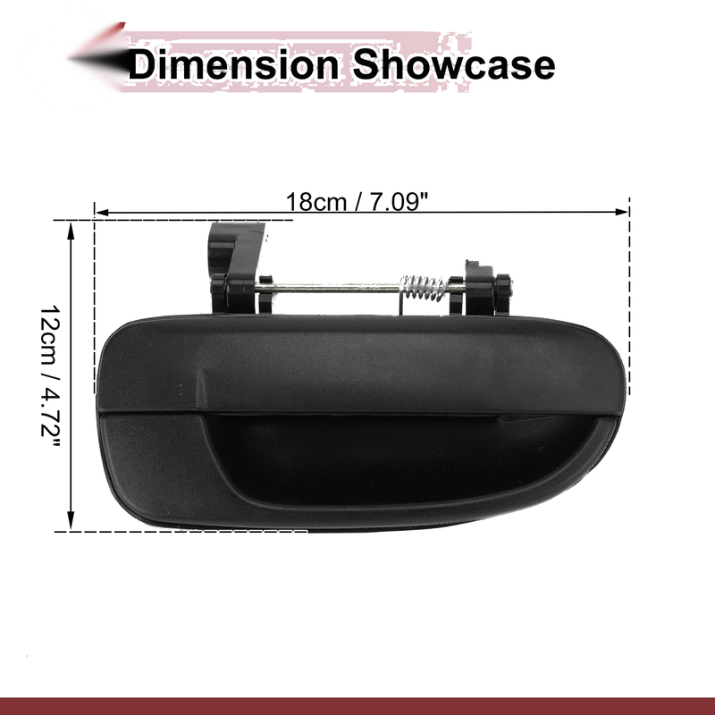 Hyundai Accent Rear Right Black ABS Exterior Door Handle (2010-2017)