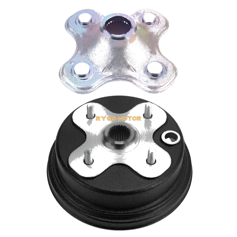 Yamaha Timberwolf 250 YFB250 Rear Wheel Axle Hub & Brake Drum (1992–1993)