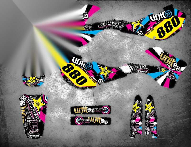 Kawasaki 125 RUSH STYLE Stickers Custom Graphics Full Kit (1999-2002)